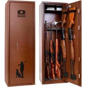 ARMERO DE SEGURIDAD SEFER SFV-112 15 ARMAS LARGAS CON FONDO VISOR Y ESTANTE - Imagen 1