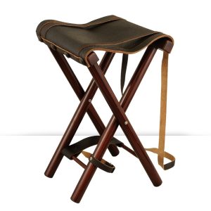 Banqueta Madera Y Piel - 4 Patas - Imagen 1