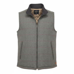 CHALECO CAZA HOMBRE TWEED KAKI FORRO ACOLCHADO - Imagen 1
