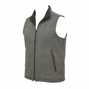 CHALECO CAZA HOMBRE TWEED KAKI FORRO ACOLCHADO - Imagen 3